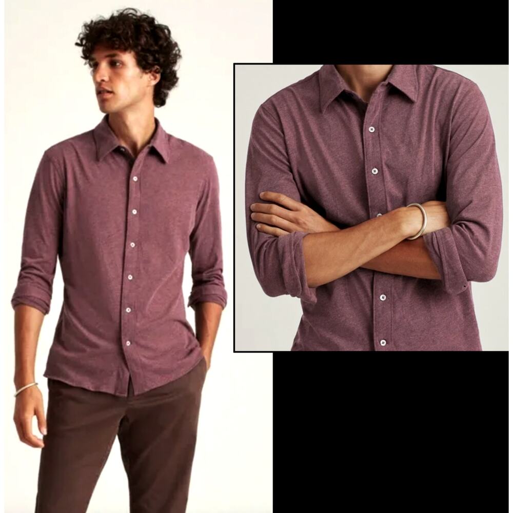 Bonobos Brushed Flannel Button Down Shirt $110 Red Jasper Long Sleeve NWT Large - Picture 1 of 8